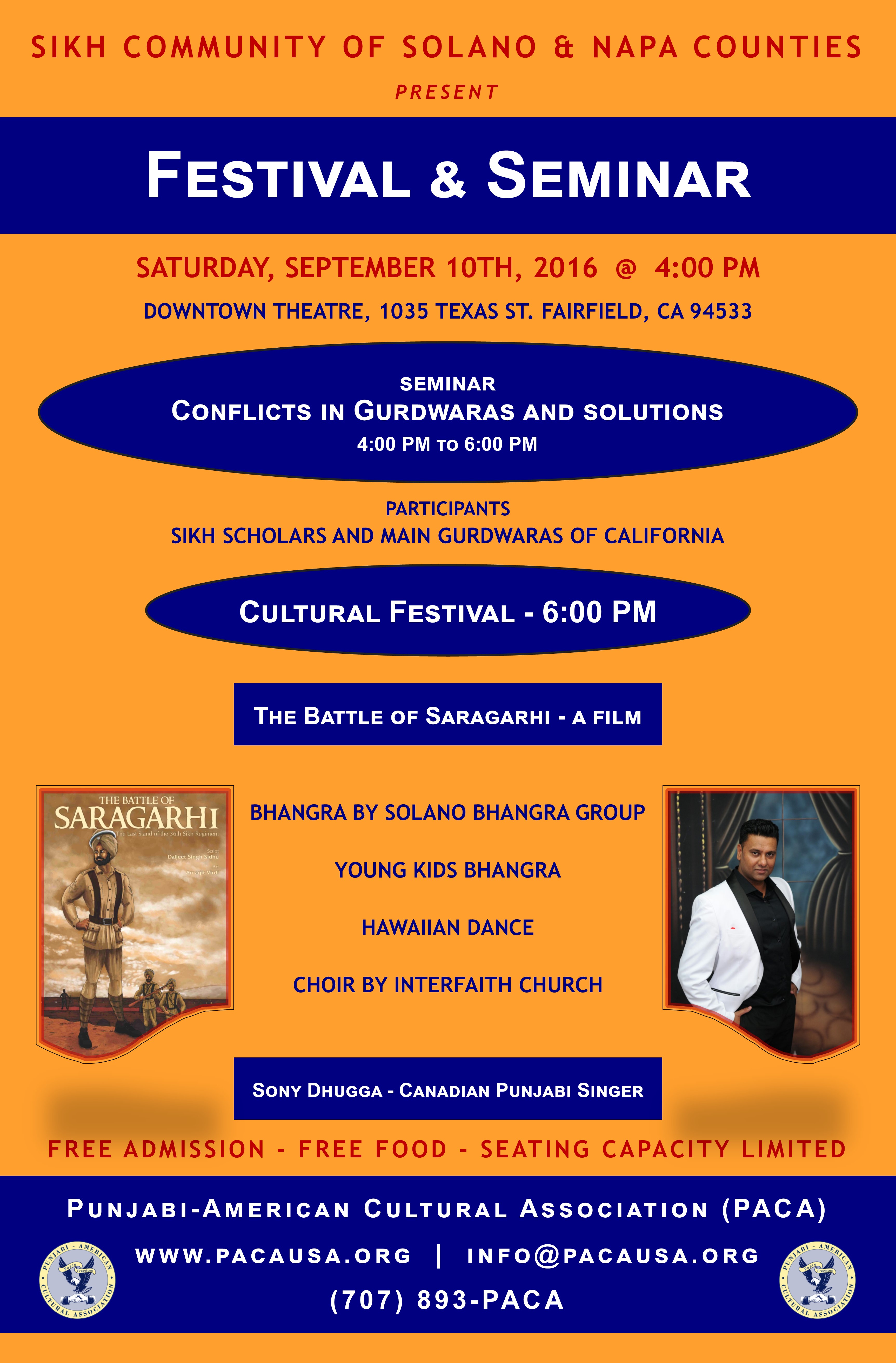 September 2016 - Festival & Seminar Flyer